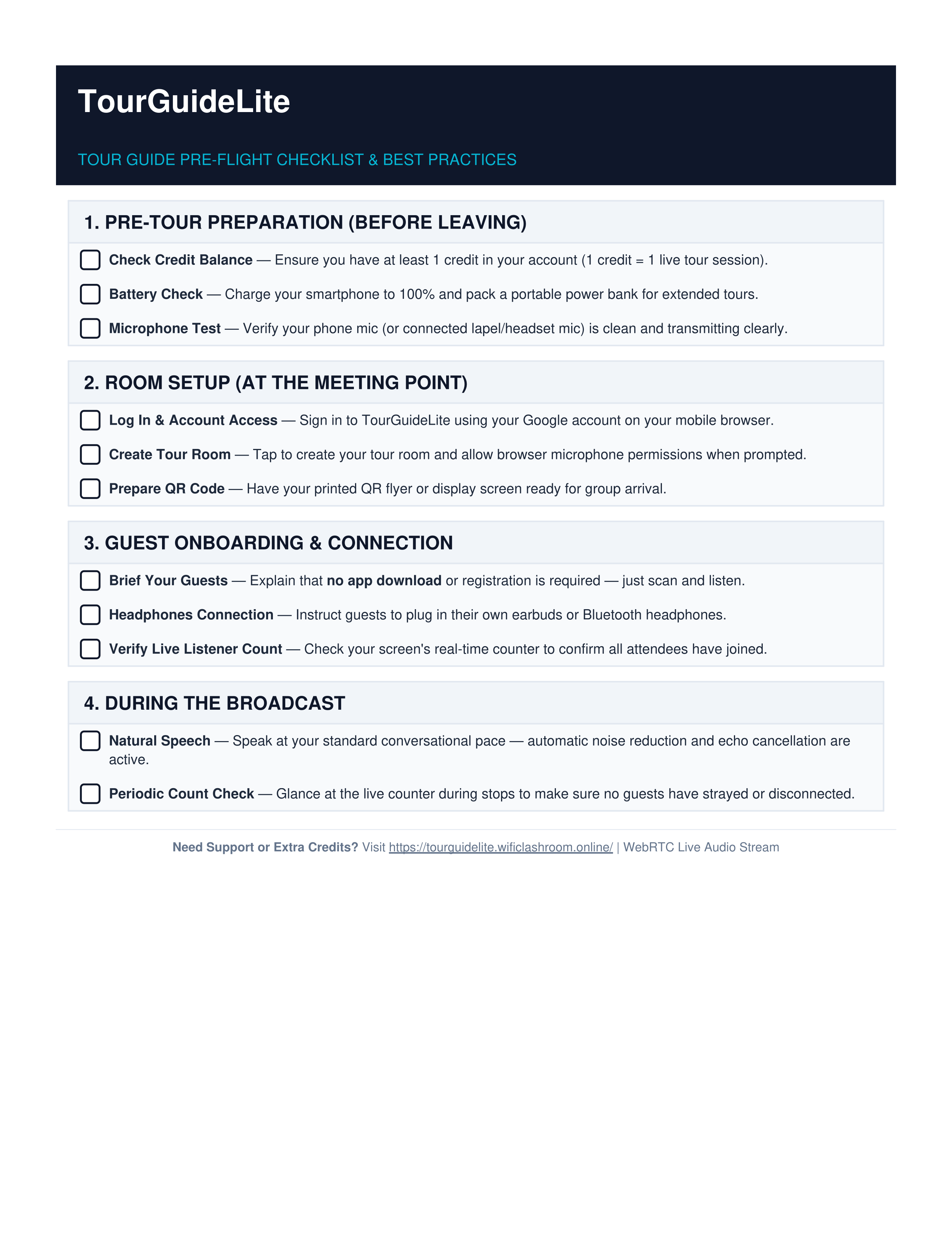 Pre-flight checklist preview